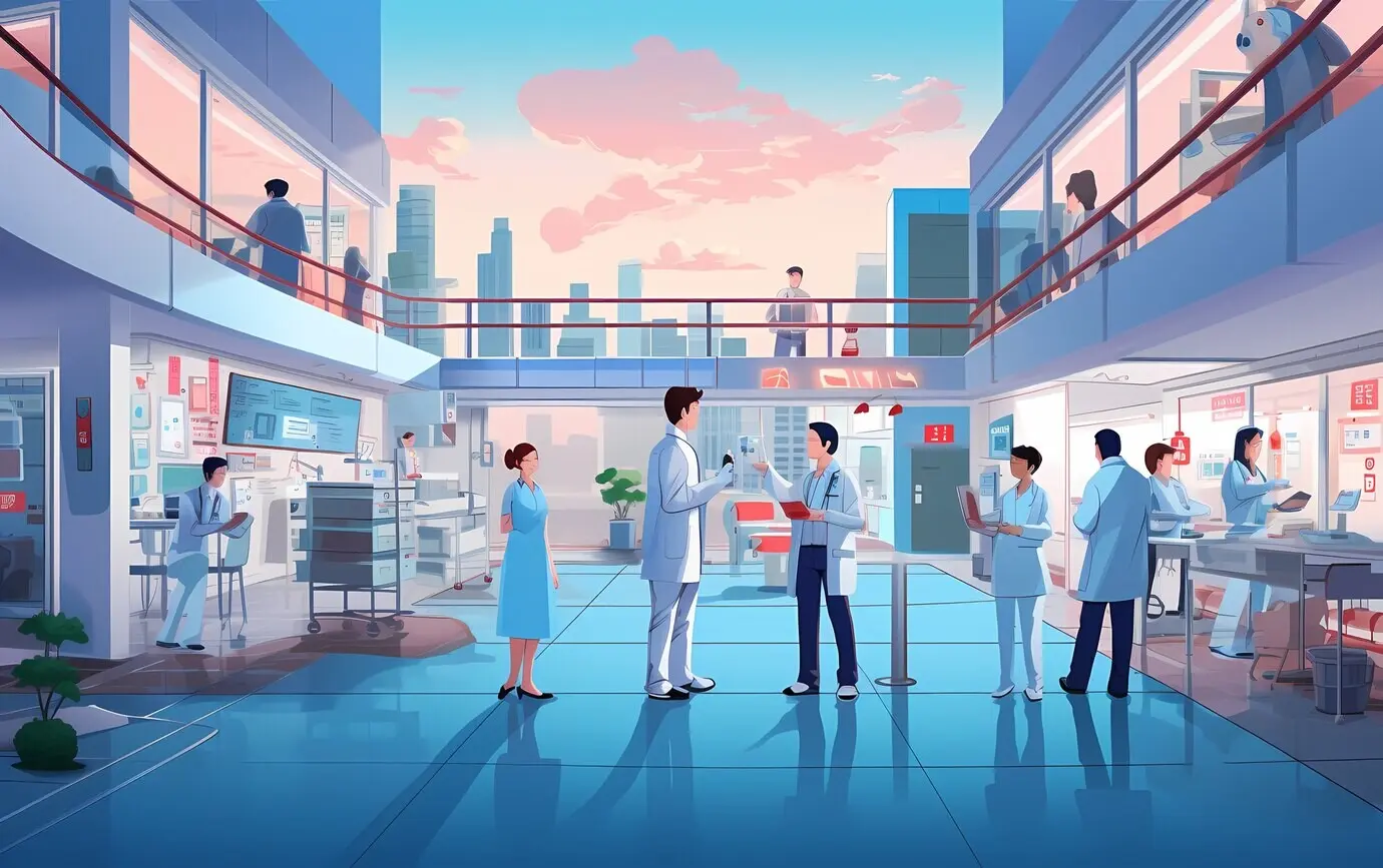 Рендер врачей в стиле аниме за работой